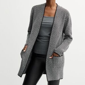 Nine West Clean Collar Open-front “Coatigan”